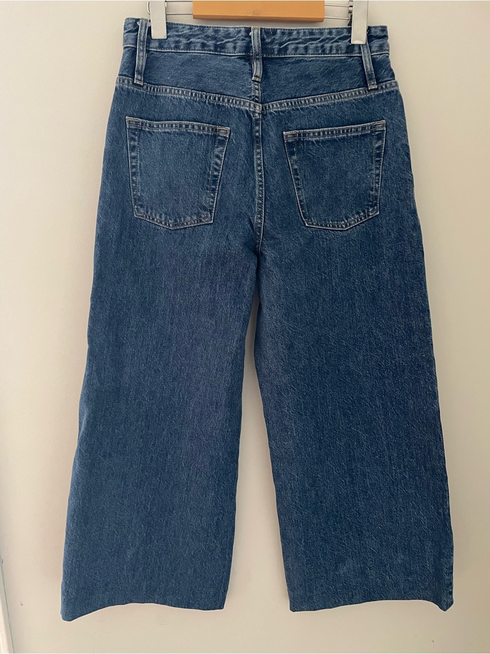 Frame Denim High-Rise Wide-Leg Cropped Jeans Nordic Wash Size 27 Casual Flare - Picture 6 of 12
